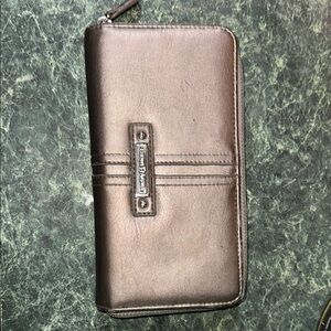 Etienne Aigner DELTA style 2421X Metallic Brown Zip Around Wallet